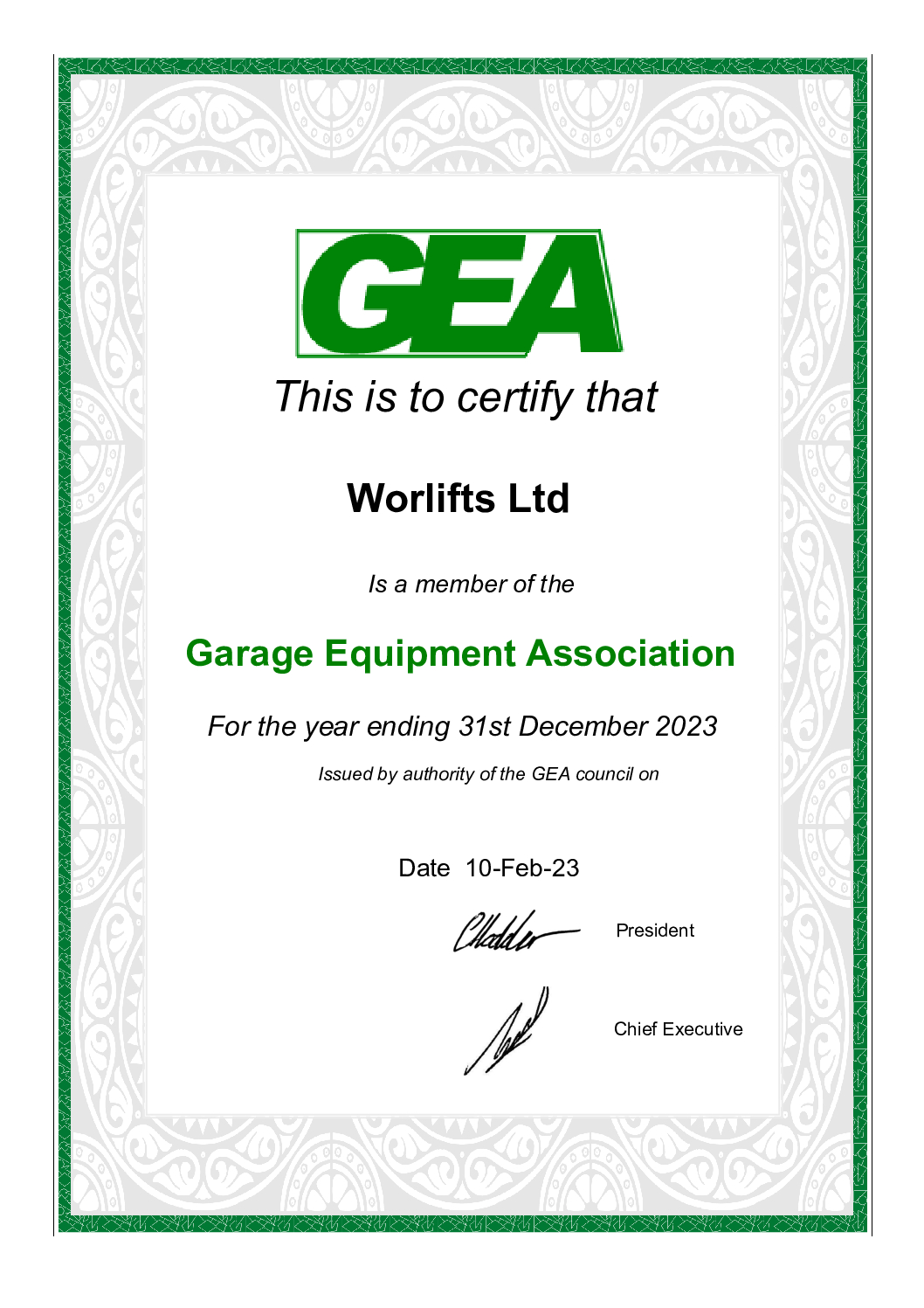 GEA Membership certificate 2023 pdf